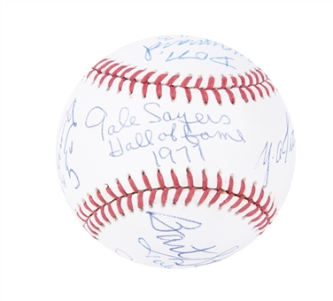 NFL Hall of Famers Multi-Signed ONL Baseball with 7 Signatures Including Bart Starr, Johnny Unitas, Gale Sayers and Paul Hornung (JSA)  